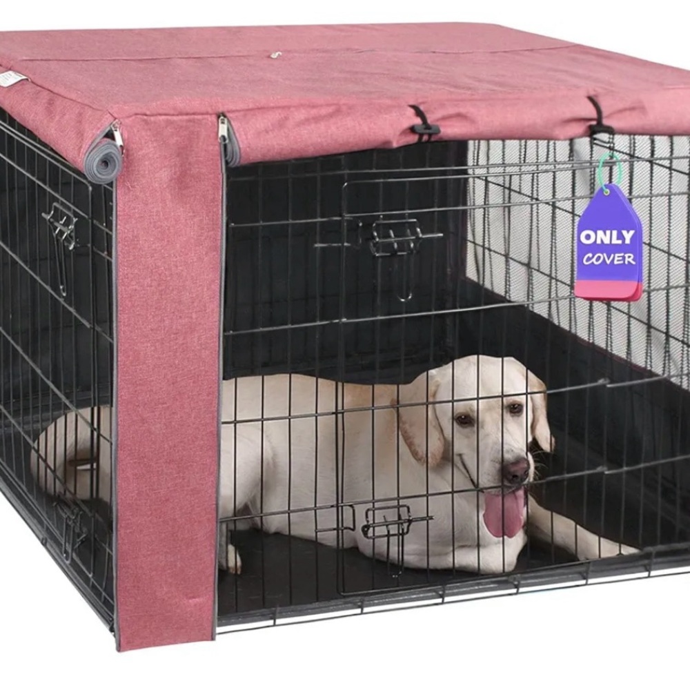 HiCaptain Durable Small Pink Dog Crate Cover - Crate not included